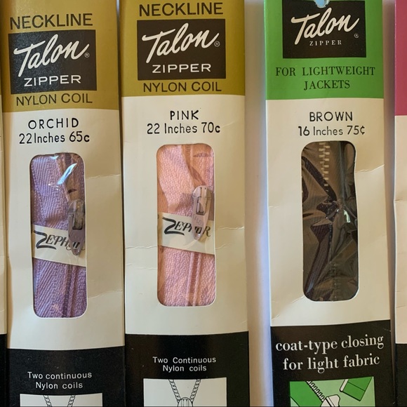 Vintage 1960s Talon/Zephyr zippers in original packaging - lot of 9 - Picture 5 of 5